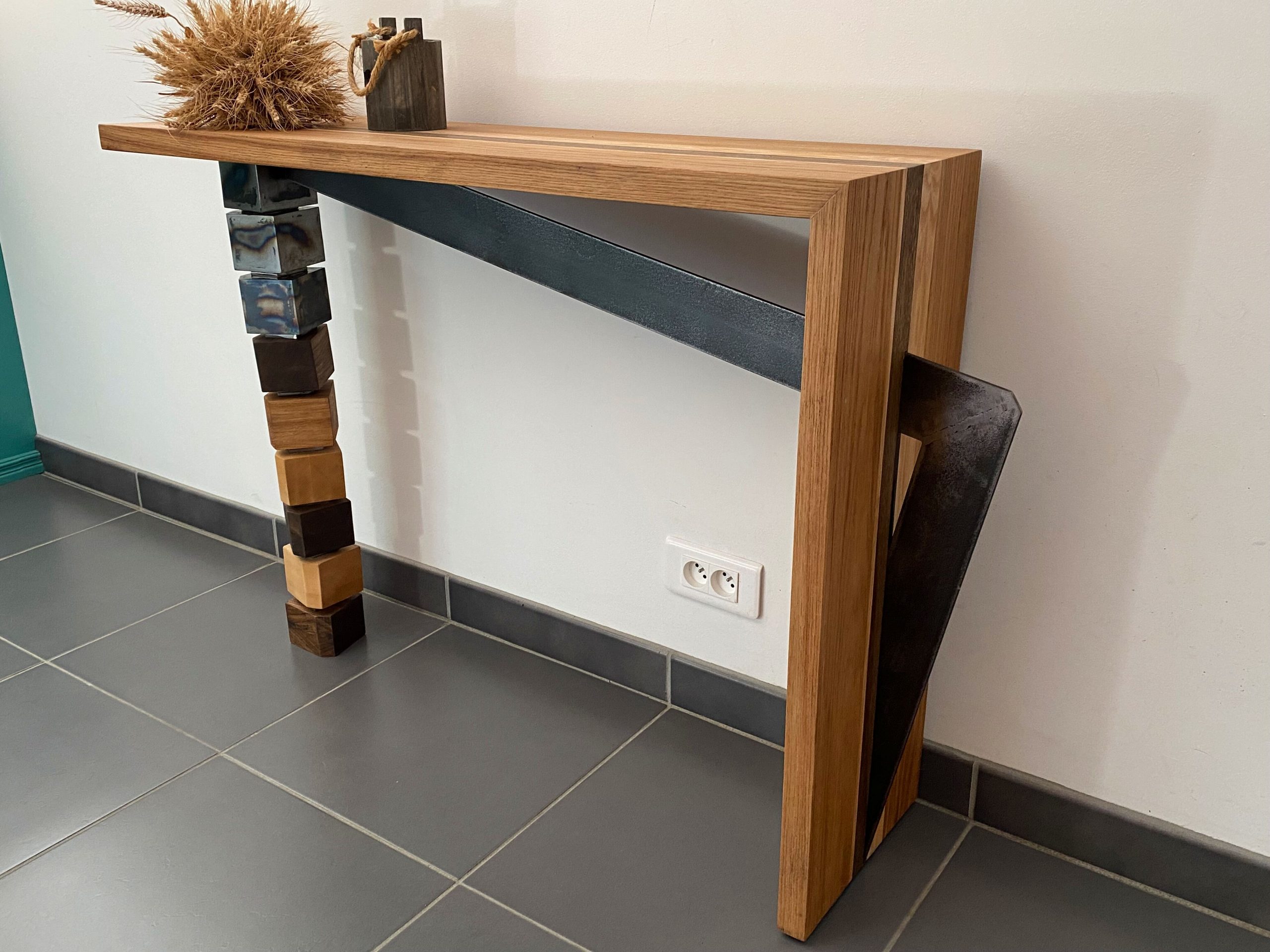 Console d’entrée bois/métal